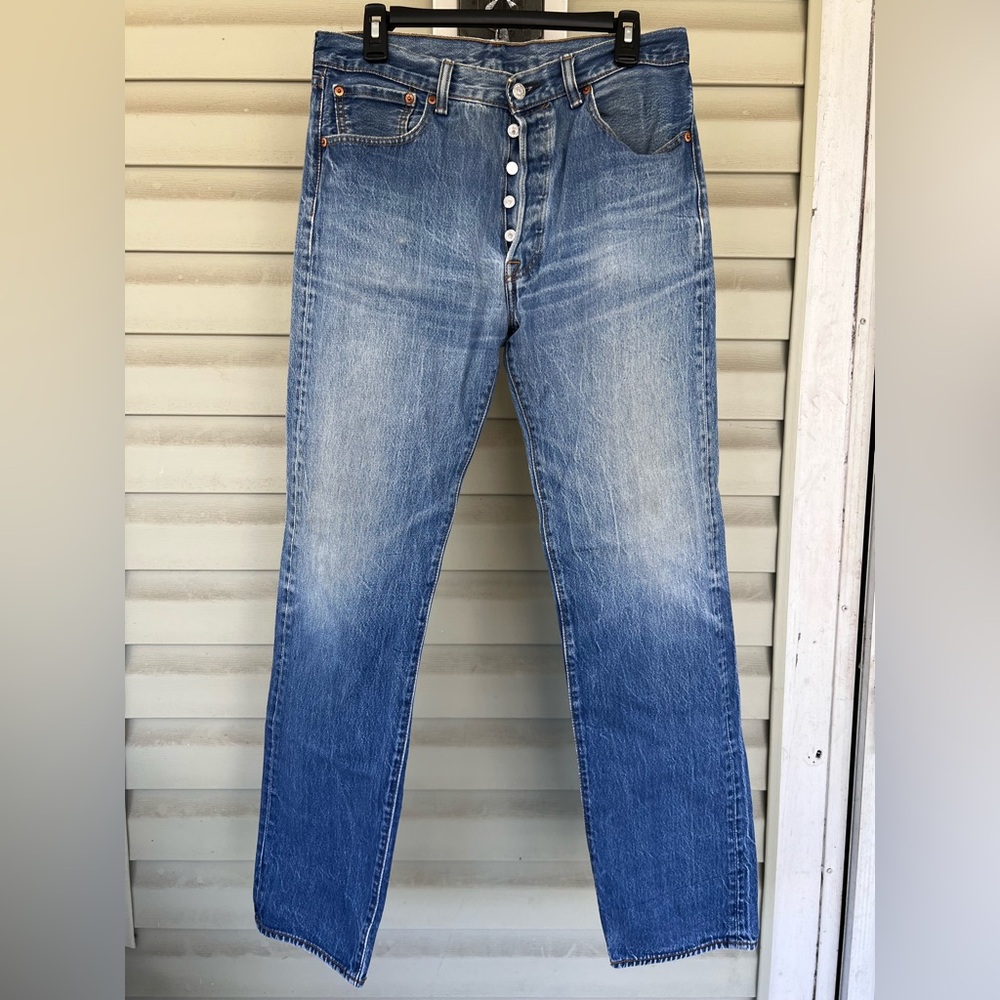 Levi's Men's 501 Button Fly Denim Jeans Size 32x32.75-measured Vintage 1985